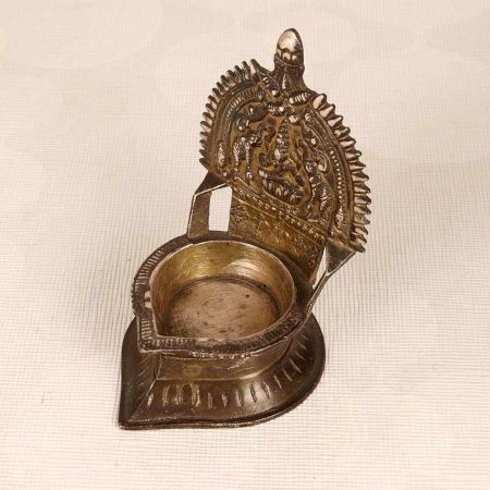 Vintage Finish Handmade Gajalaxmi Oil Lamp Made of Brass
