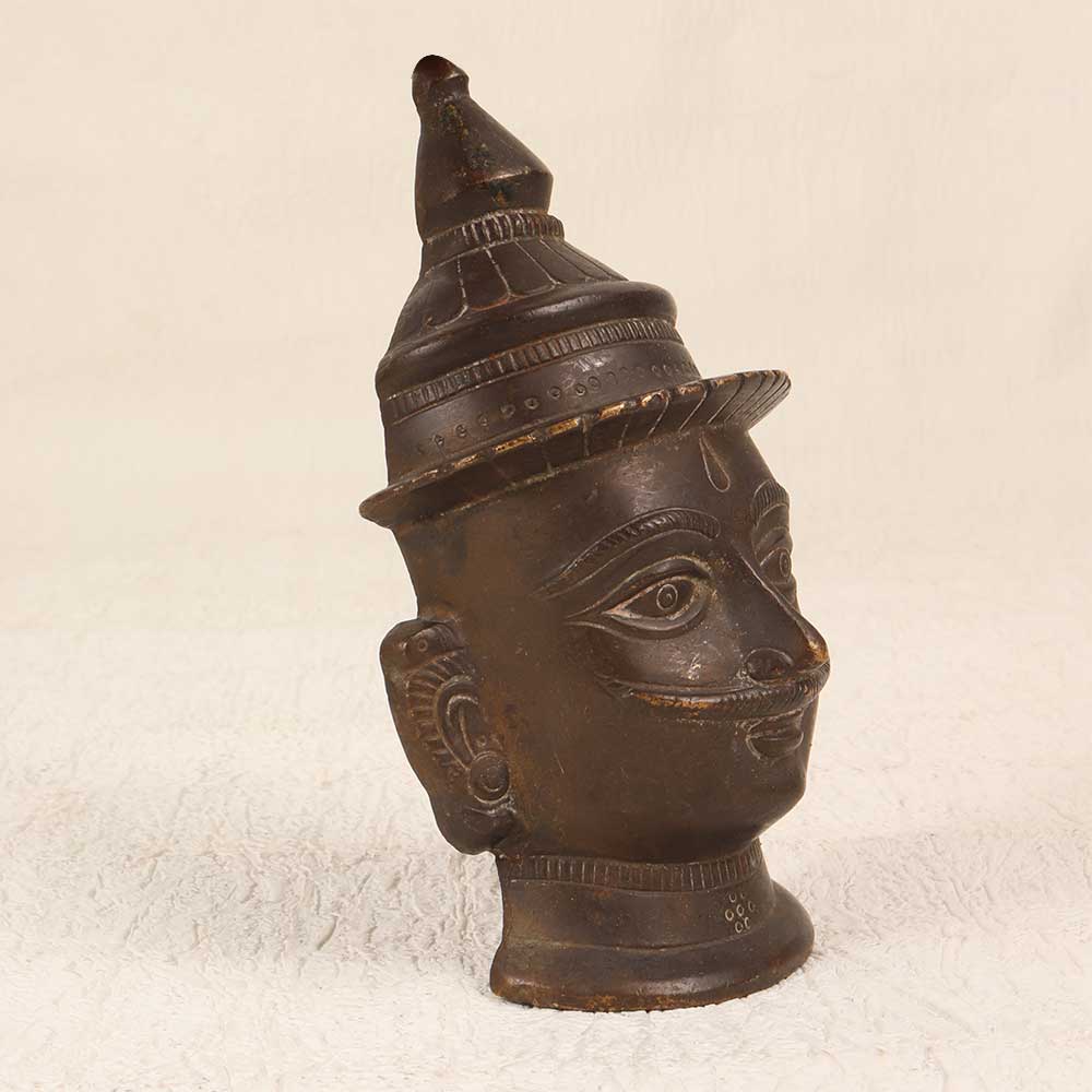 Vintage Brass Holy Lord Shiva Mask for Hanging and Decoration