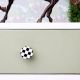 Check Pattern Drawer Knob Made of Wood and Resin