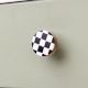 Check Pattern Drawer Knob Made of Wood and Resin
