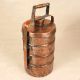Vintage Handmade Copper Tiffin Box for Collection and Decoration