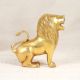 Golden Finish Brass Lion Statue for Home Decoration and Collection