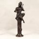 Vintage Brass Statue of Musician Playing Sarangi for Home Decor