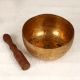 Vintage Bell Metal Om Singing Bowl with Wooden Mallet for Meditation
