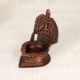 Beautiful Brown Brass Gajlaxmi Oil Lamp for Prayer Room