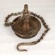 Hanging Brass Oil Lamp with Chain for Prayer Room