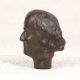 Dark Finish Brass Male Head Statue in European Art for Decor