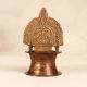 Indian Traditional Brass Gaja Lakshmi Oil Lamp for Rituals