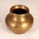 Traditionally Handcrafted Brass Holy Water Pot in Plain Finish