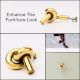 Handmade Solid Golden Brass Knot Cabinet Knob-6 Pieces