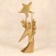 Handmade Golden Colour Finish Brass Trophy in Folk Art