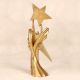 Handmade Golden Colour Finish Brass Trophy in Folk Art