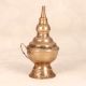 Unique Handmade Brass Oil Lamp in Brown Finish for Decor