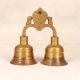 Finest Brass Double Temple Bell with Shivling and Cobra Carving