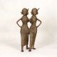 Handmade Bengali Art Brass Two Lady Statue for Home Decor