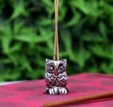 Silver Brass Owl Decorative Incense Holder Paper weight