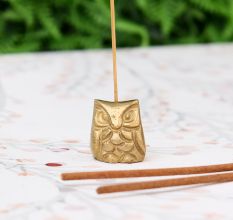 Golden Brass Owl Incense Stick Holder