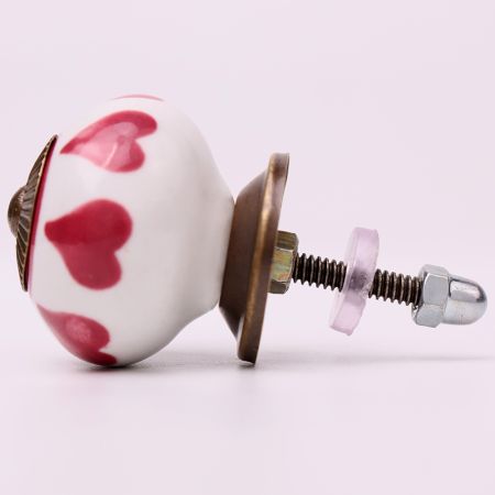 Cherry Heart Ceramic Floral Cabinet Knob Online