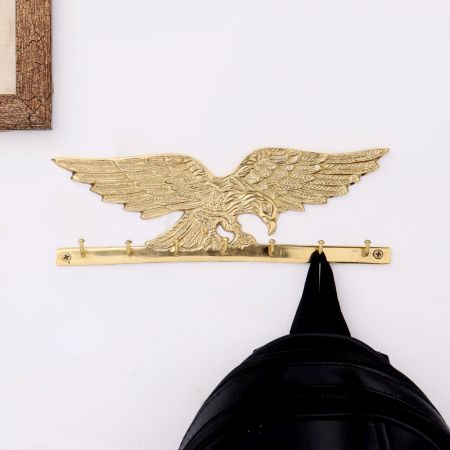 Brass Golden Eagle Wall Hanging Hook Wall Multiple Organizer