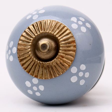 Grey Floral Knob