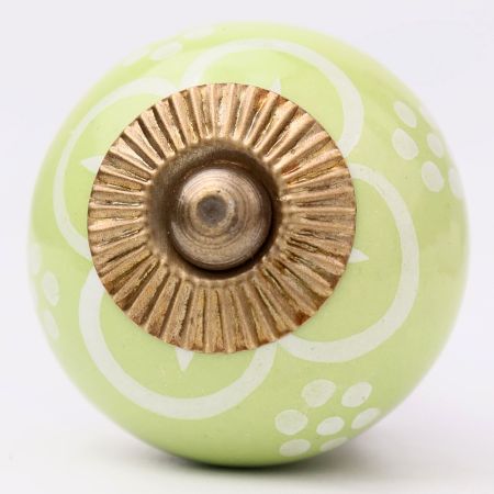 Lime Green Floral Knob