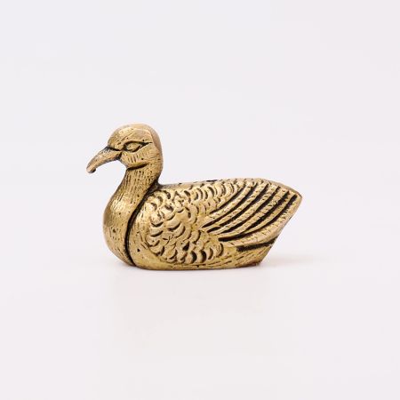 Antique Golden Brass Duck Incense Stick Holder
