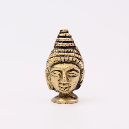 Antique Golden Brass Buddha Face Agarbatti Holder Stand