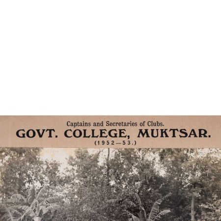 Vintage Paper Photo of Government College Muktsar for Collection