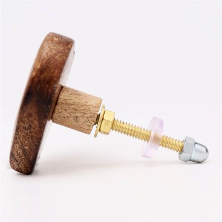 Brown Wooden Heart Drawer Knobs-6 Pieces