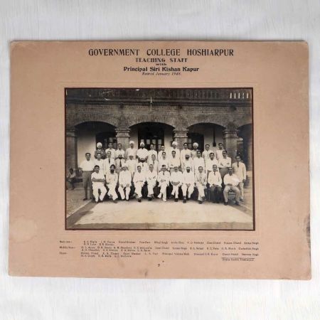 Vintage Paper Photograph of Government College Hoshiarpur for Collection