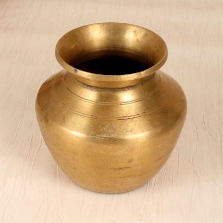 Plain Brown Finish Handmade Holy Water Pot Made of Finest Brass