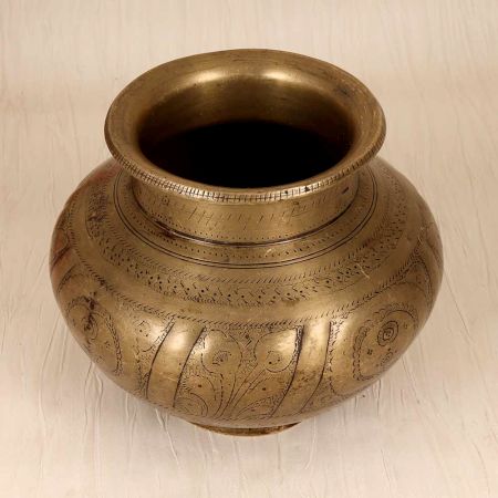 Engraved Handcrafted Holy Water Pot Crafted in Rajasthani Art