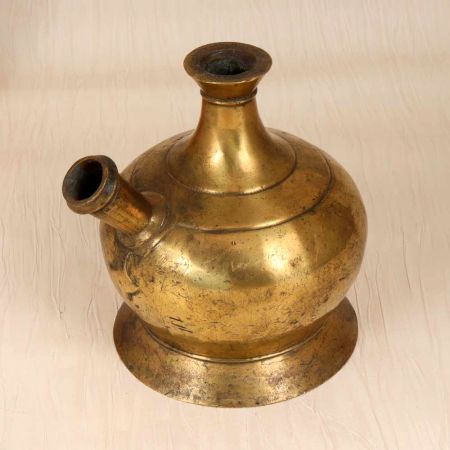 Vintage High-Quality Brass Hookah Base in Himalayan Art