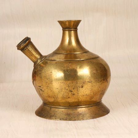 Vintage High-Quality Brass Hookah Base in Himalayan Art