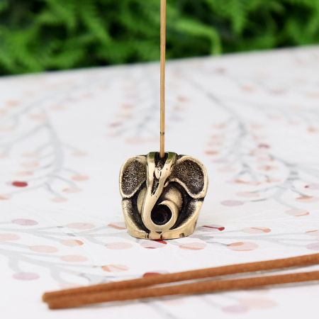 Small Brass Sitting Ganesha Agarbatti/ Incense Holder Stand