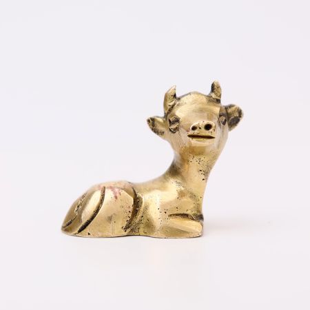 Golden Brass Mini Cow Incense Stick Holder