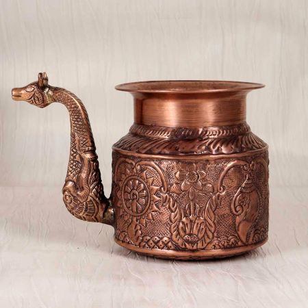 Beautiful Copper Water Pot with Spout in Antique Brown Finish