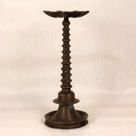 Handmade 7 Jyots Vintage Brass Oil Lamp for Hindu Rituals