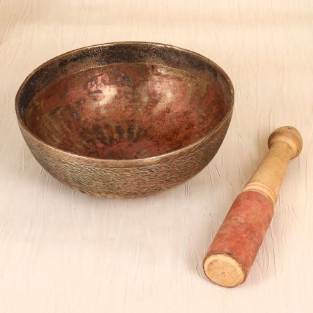 Vintage Brown Finish Bell Metal Singing Bowl for Meditation