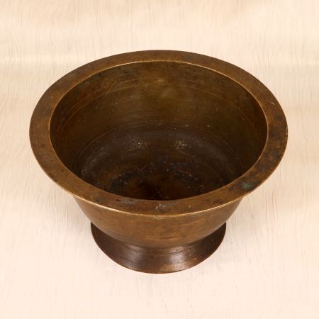 South Indian Art Brass Holy Pot in Brown Finish for Decor