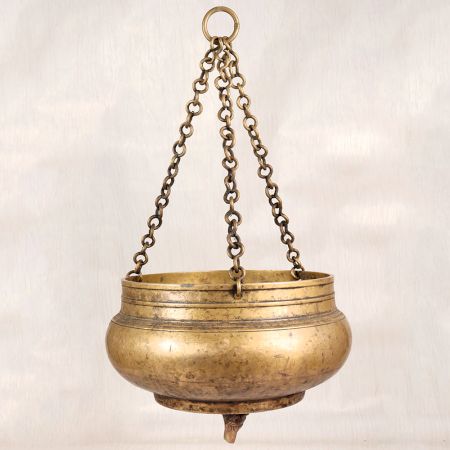Traditional Nandi Hanging Pot Made of Brass for Temple