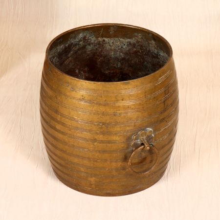 Traditional South Indian Brass Measurement Bowl in Vintage Finish