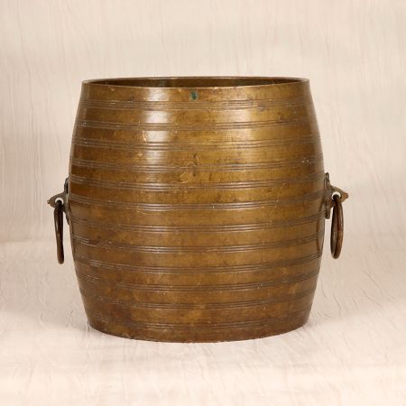 Traditional South Indian Brass Measurement Bowl in Vintage Finish