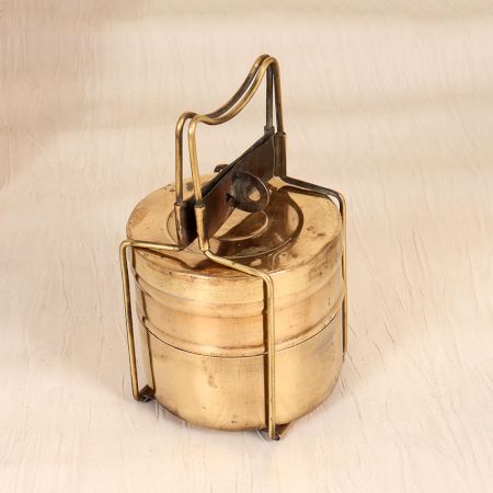 Handcrafted High-Quality Brass Tiffin Box for Vintage Collection