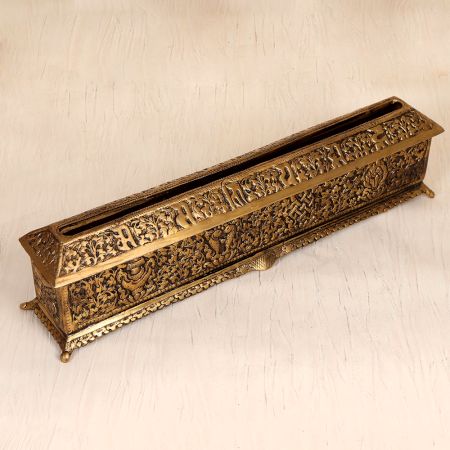 Engraved Handmade Brass Tissue Box for Home Decoration