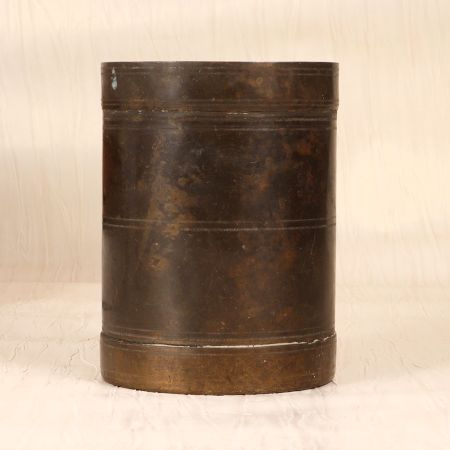 Plain Brown Finish Vintage Brass Rice Measurement Pot