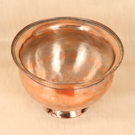 Shiny Brown Finish Copper Fruit Bowl for Home Decoration