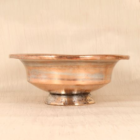 Islamic Art Fruit Serving Copper Bowl in Vintage Finish for Decor