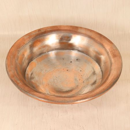 Brown Finish Handcrafted Copper Fruit Bowl for Collection