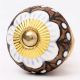 Antique White Floral Round Ceramic Cabinet Knobs